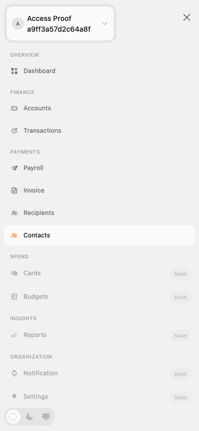 Restricted organization sidebar on mobile